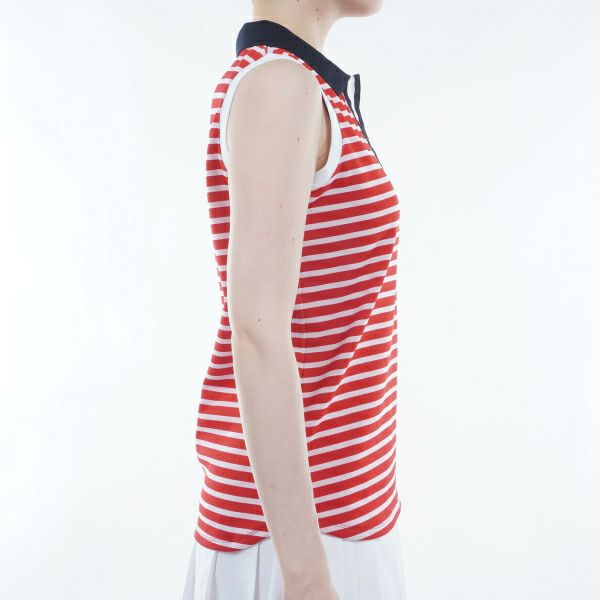 トミー ヒルフィガー ゴルフ Tommy Hilfiger Golf レディース レディース ボーダー ノースリーブシャツ THLA403 詳細11