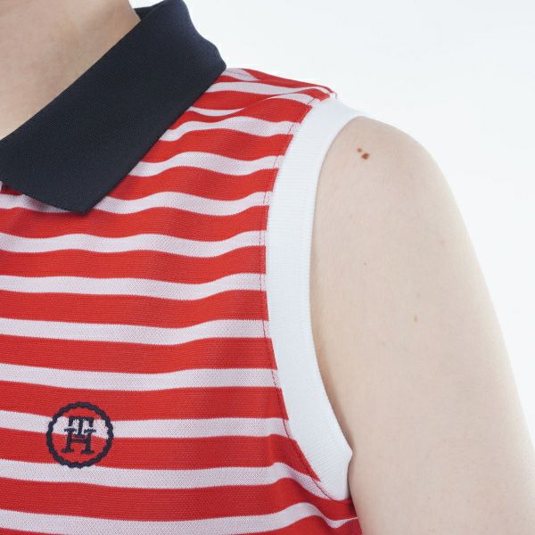 トミー ヒルフィガー ゴルフ Tommy Hilfiger Golf レディース レディース ボーダー ノースリーブシャツ THLA403 詳細13