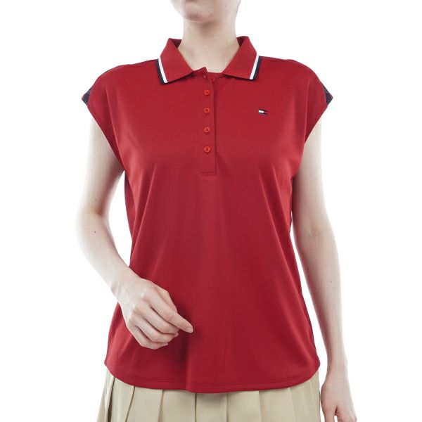 トミー ヒルフィガー ゴルフ Tommy Hilfiger Golf レディース レディース トリコロール フレンチスリーブシャツ THLA409 詳細1