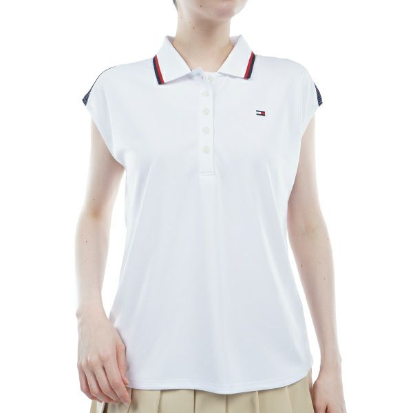 トミー ヒルフィガー ゴルフ Tommy Hilfiger Golf レディース レディース トリコロール フレンチスリーブシャツ THLA409 詳細2