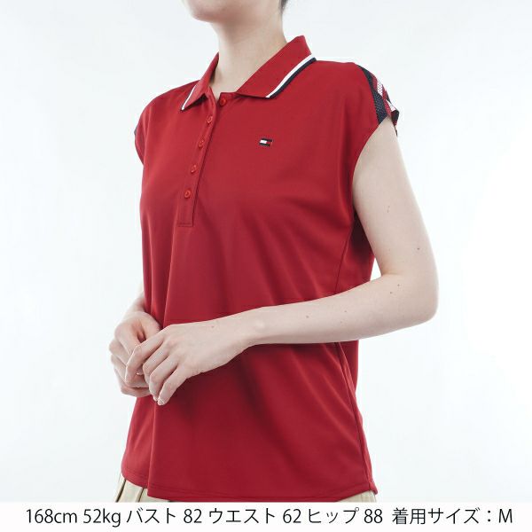 トミー ヒルフィガー ゴルフ Tommy Hilfiger Golf レディース レディース トリコロール フレンチスリーブシャツ THLA409 詳細4