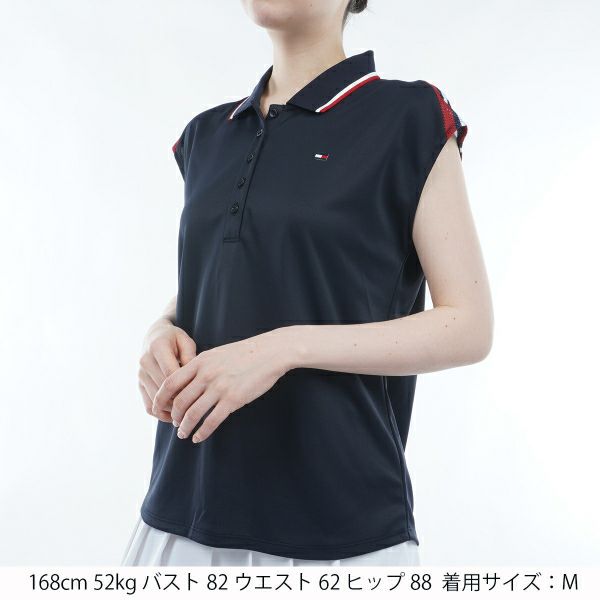 トミー ヒルフィガー ゴルフ Tommy Hilfiger Golf レディース レディース トリコロール フレンチスリーブシャツ THLA409 詳細8