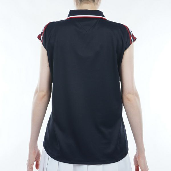 トミー ヒルフィガー ゴルフ Tommy Hilfiger Golf レディース レディース トリコロール フレンチスリーブシャツ THLA409 詳細9