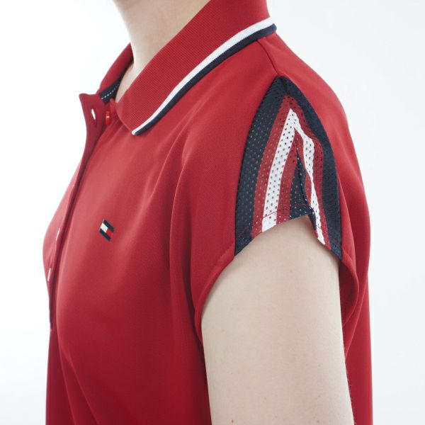 トミー ヒルフィガー ゴルフ Tommy Hilfiger Golf レディース レディース トリコロール フレンチスリーブシャツ THLA409 詳細13