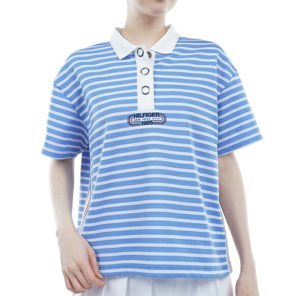 トミー ヒルフィガー ゴルフ Tommy Hilfiger Golf レディース レディース ボーダー リラックスポロシャツ THLA410 詳細1