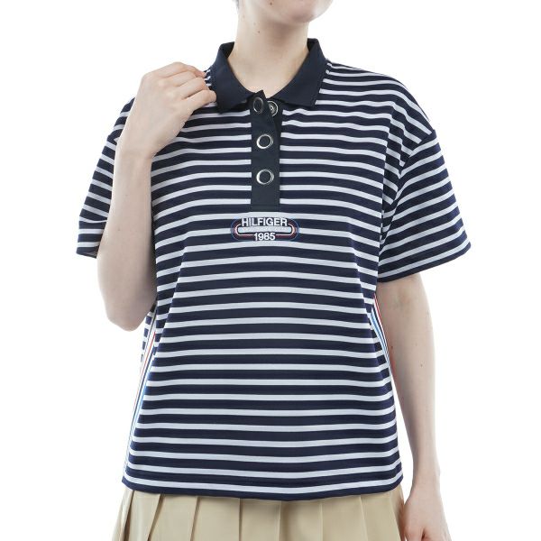 トミー ヒルフィガー ゴルフ Tommy Hilfiger Golf レディース レディース ボーダー リラックスポロシャツ THLA410 詳細3