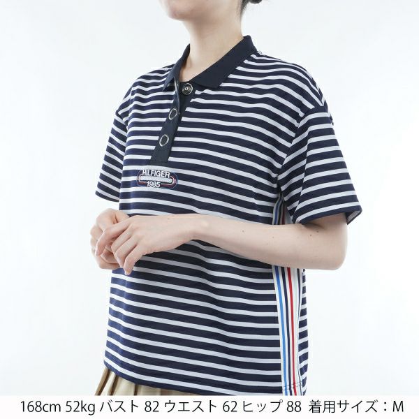 トミー ヒルフィガー ゴルフ Tommy Hilfiger Golf レディース レディース ボーダー リラックスポロシャツ THLA410 詳細8