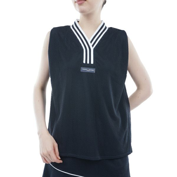 トミー ヒルフィガー ゴルフ Tommy Hilfiger Golf レディース レディース レース ノースリーブVネックシャツ THLA412 詳細1