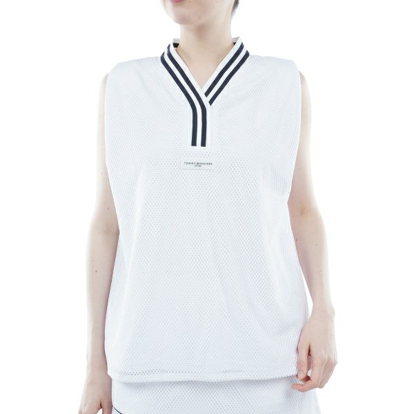 トミー ヒルフィガー ゴルフ Tommy Hilfiger Golf レディース レディース レース ノースリーブVネックシャツ THLA412 詳細2
