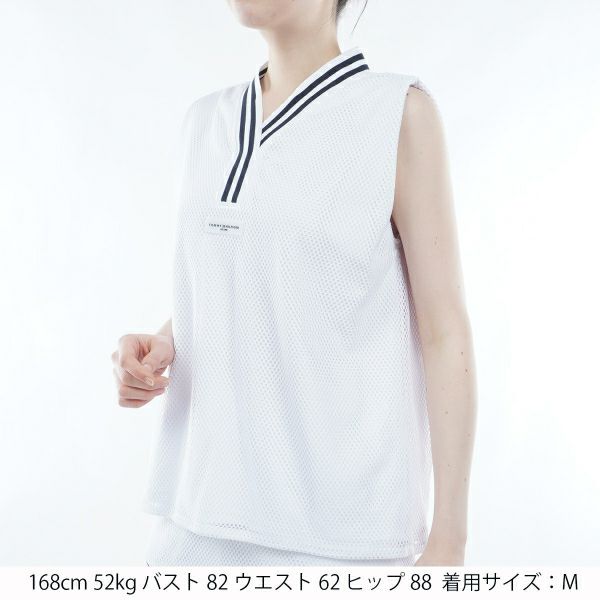 トミー ヒルフィガー ゴルフ Tommy Hilfiger Golf レディース レディース レース ノースリーブVネックシャツ THLA412 詳細5