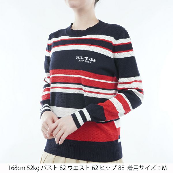 トミー ヒルフィガー ゴルフ Tommy Hilfiger Golf レディース レディース クルーネック メッシュセーター THLA416 詳細4