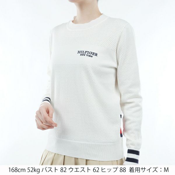 トミー ヒルフィガー ゴルフ Tommy Hilfiger Golf レディース レディース クルーネック メッシュセーター THLA416 詳細6