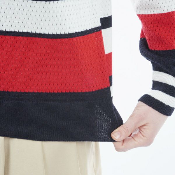 トミー ヒルフィガー ゴルフ Tommy Hilfiger Golf レディース レディース クルーネック メッシュセーター THLA416 詳細12