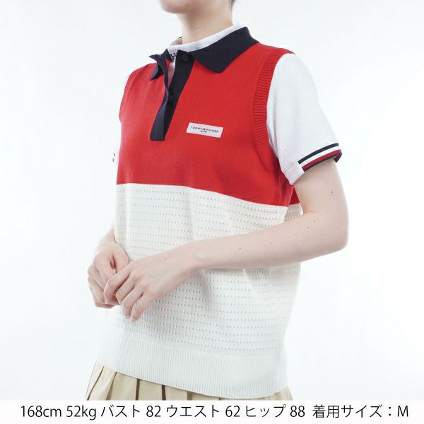 トミー ヒルフィガー ゴルフ Tommy Hilfiger Golf レディース レディース キーネック メッシュニットベスト THLA417 詳細4