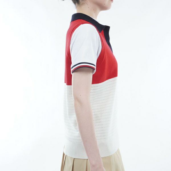 トミー ヒルフィガー ゴルフ Tommy Hilfiger Golf レディース レディース キーネック メッシュニットベスト THLA417 詳細11
