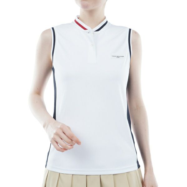 トミー ヒルフィガー ゴルフ Tommy Hilfiger Golf レディース レディース スタンドカラー ノースリーブシャツ THLA421 詳細1