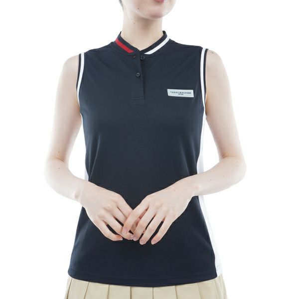 トミー ヒルフィガー ゴルフ Tommy Hilfiger Golf レディース レディース スタンドカラー ノースリーブシャツ THLA421 詳細2