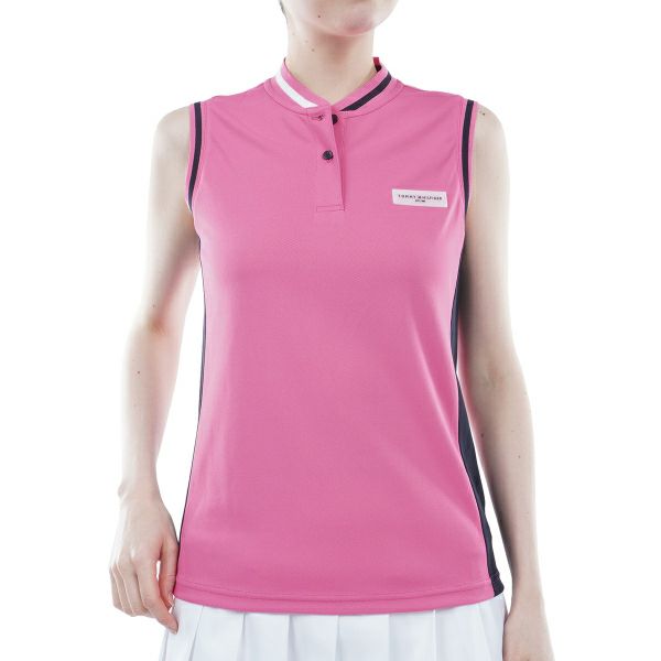 トミー ヒルフィガー ゴルフ Tommy Hilfiger Golf レディース レディース スタンドカラー ノースリーブシャツ THLA421 詳細3