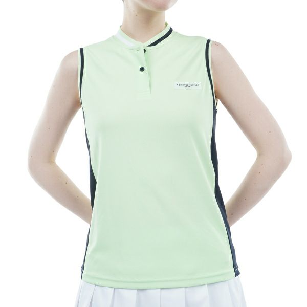 トミー ヒルフィガー ゴルフ Tommy Hilfiger Golf レディース レディース スタンドカラー ノースリーブシャツ THLA421 詳細4