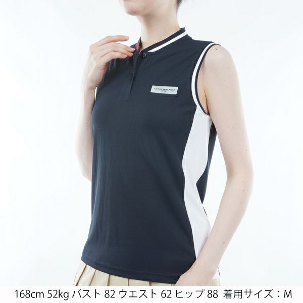 トミー ヒルフィガー ゴルフ Tommy Hilfiger Golf レディース レディース スタンドカラー ノースリーブシャツ THLA421 詳細7