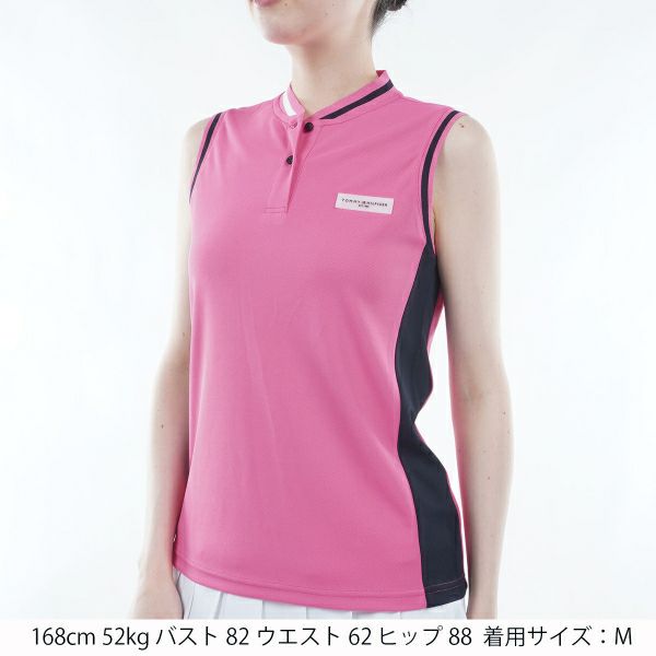 トミー ヒルフィガー ゴルフ Tommy Hilfiger Golf レディース レディース スタンドカラー ノースリーブシャツ THLA421 詳細9