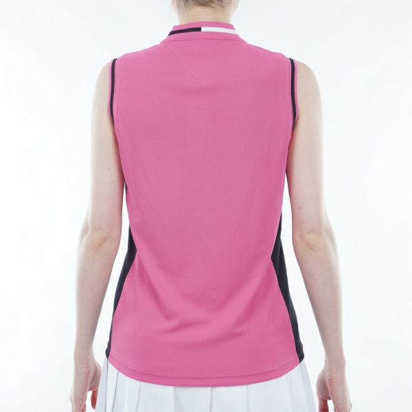 トミー ヒルフィガー ゴルフ Tommy Hilfiger Golf レディース レディース スタンドカラー ノースリーブシャツ THLA421 詳細10