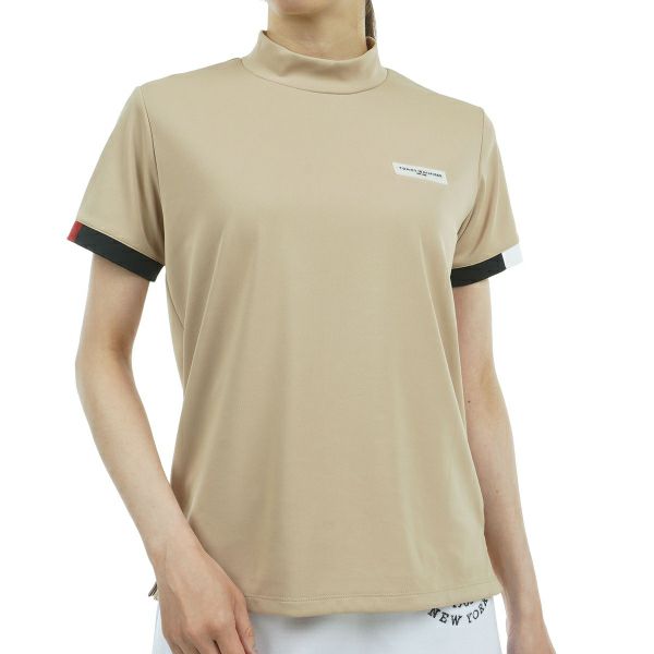 トミー ヒルフィガー ゴルフ Tommy Hilfiger Golf レディース レディース ストライプカフス 半袖モックシャツ THLA428 詳細1