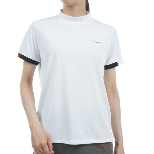 トミー ヒルフィガー ゴルフ Tommy Hilfiger Golf レディース レディース ストライプカフス 半袖モックシャツ THLA428 詳細2