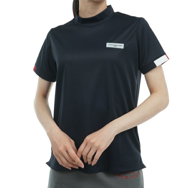 トミーヒルフィガーゴルフ 半袖モックネック ネイビー　L レディース　春夏 dショッピング |トミー ヒルフィガー ゴルフ TOMMY HILFIGER
