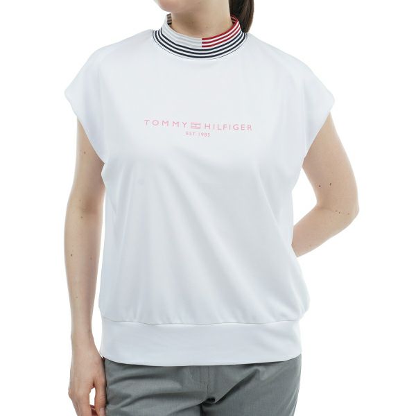 トミー ヒルフィガー ゴルフ Tommy Hilfiger Golf レディース レディース フロントロゴ フレンチスリーブモックシャツ THLA430 詳細2