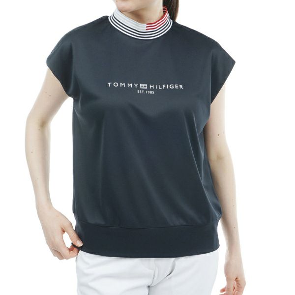 トミー ヒルフィガー ゴルフ Tommy Hilfiger Golf レディース レディース フロントロゴ フレンチスリーブモックシャツ THLA430 詳細3