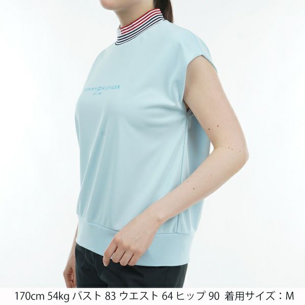 トミー ヒルフィガー ゴルフ Tommy Hilfiger Golf レディース レディース フロントロゴ フレンチスリーブモックシャツ THLA430 詳細6