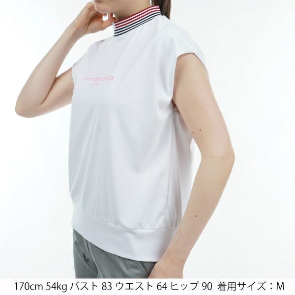 トミー ヒルフィガー ゴルフ Tommy Hilfiger Golf レディース レディース フロントロゴ フレンチスリーブモックシャツ THLA430 詳細8