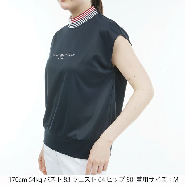 トミー ヒルフィガー ゴルフ Tommy Hilfiger Golf レディース レディース フロントロゴ フレンチスリーブモックシャツ THLA430 詳細10