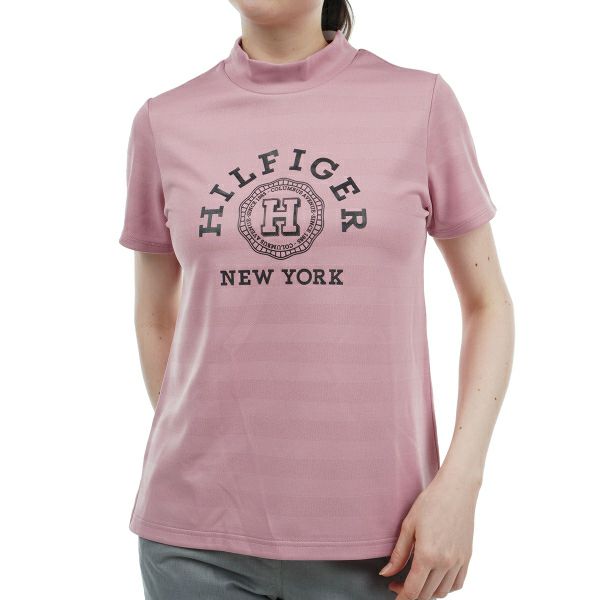 トミー ヒルフィガー ゴルフ Tommy Hilfiger Golf レディース レディース カレッジロゴ 半袖モックシャツ THLA431 詳細1