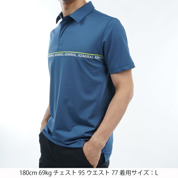 アドミラル ゴルフ Admiral GOLF メンズ メンズ ラインロゴ　シャツ ADMA428 詳細4