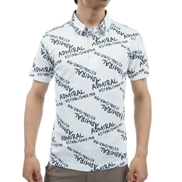 アドミラル ゴルフ Admiral GOLF メンズ メンズ ランダムロゴ プリントシャツ ADMA433 詳細2