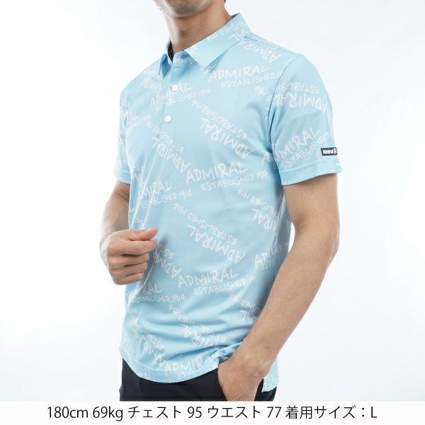 アドミラル ゴルフ Admiral GOLF メンズ メンズ ランダムロゴ プリントシャツ ADMA433 詳細5