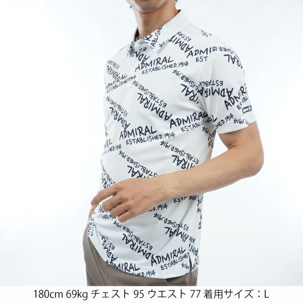 アドミラル ゴルフ Admiral GOLF メンズ メンズ ランダムロゴ プリントシャツ ADMA433 詳細7
