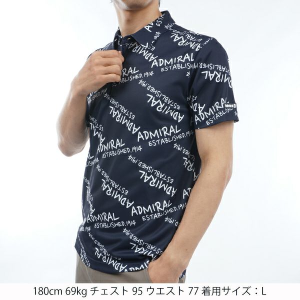 アドミラル ゴルフ Admiral GOLF メンズ メンズ ランダムロゴ プリントシャツ ADMA433 詳細9