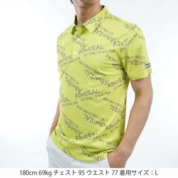 アドミラル ゴルフ Admiral GOLF メンズ メンズ ランダムロゴ プリントシャツ ADMA433 詳細11