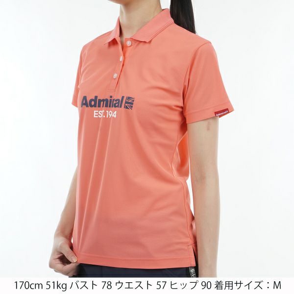 アドミラル ゴルフ Admiral GOLF レディース レディース リサイクルカノコ ロゴ ポロシャツ ADLA410 詳細9