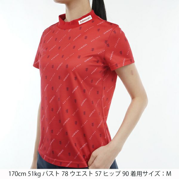 アドミラル ゴルフ Admiral GOLF レディース レディース モノグラム モックシャツ ADLA414 詳細4