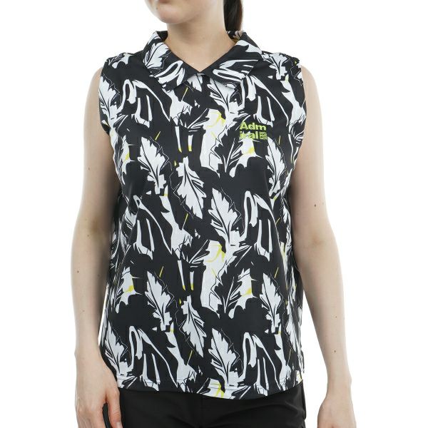 アドミラル ゴルフ Admiral GOLF レディース レディース リーフ柄 ノースリーブシャツ ADLA424 詳細1