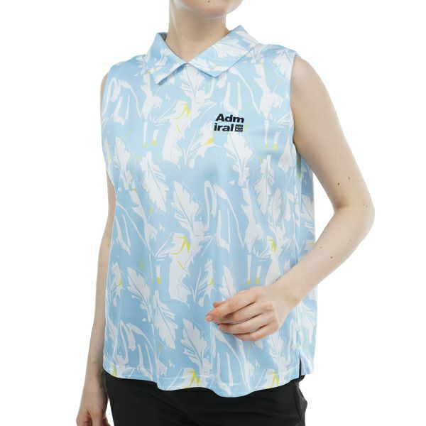 アドミラル ゴルフ Admiral GOLF レディース レディース リーフ柄 ノースリーブシャツ ADLA424 詳細2