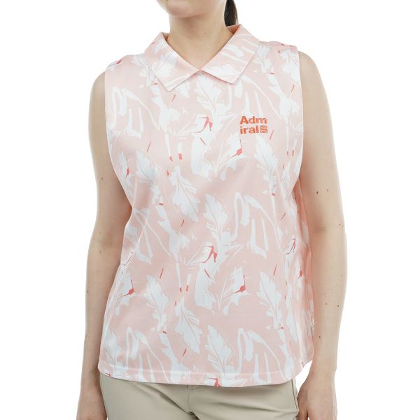 アドミラル ゴルフ Admiral GOLF レディース レディース リーフ柄 ノースリーブシャツ ADLA424 詳細3