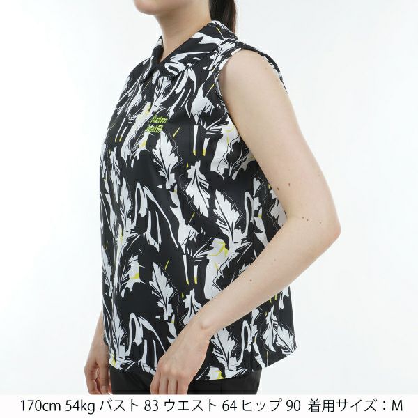 アドミラル ゴルフ Admiral GOLF レディース レディース リーフ柄 ノースリーブシャツ ADLA424 詳細4