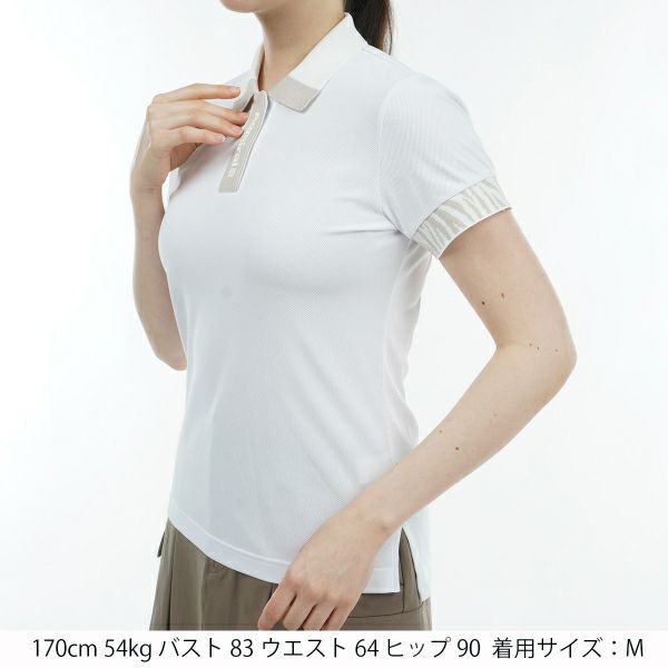 アドミラル ゴルフ Admiral GOLF レディース レディース ゼブラモチーフ リブポロシャツ ADLA425 詳細5