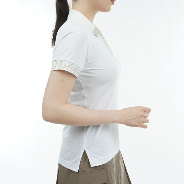 アドミラル ゴルフ Admiral GOLF レディース レディース ゼブラモチーフ リブポロシャツ ADLA425 詳細14