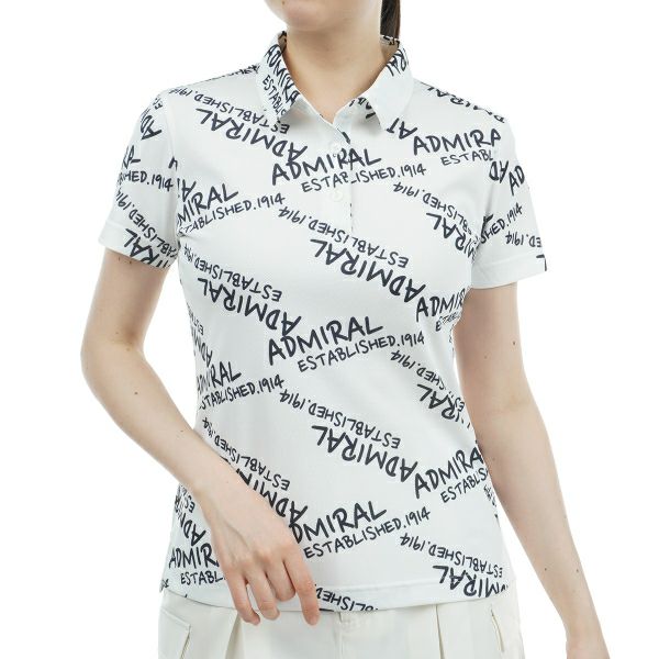 アドミラル ゴルフ Admiral GOLF レディース レディース ランダムロゴ プリントポロシャツ ADLA431 詳細2